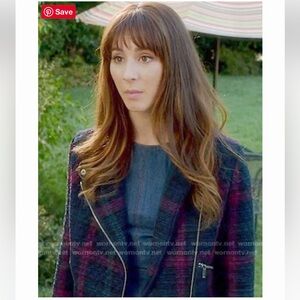 PRETTY LITTLE LIARS SPENCER Elizabeth & James Patti' Plaid Quilted Moto Jacket